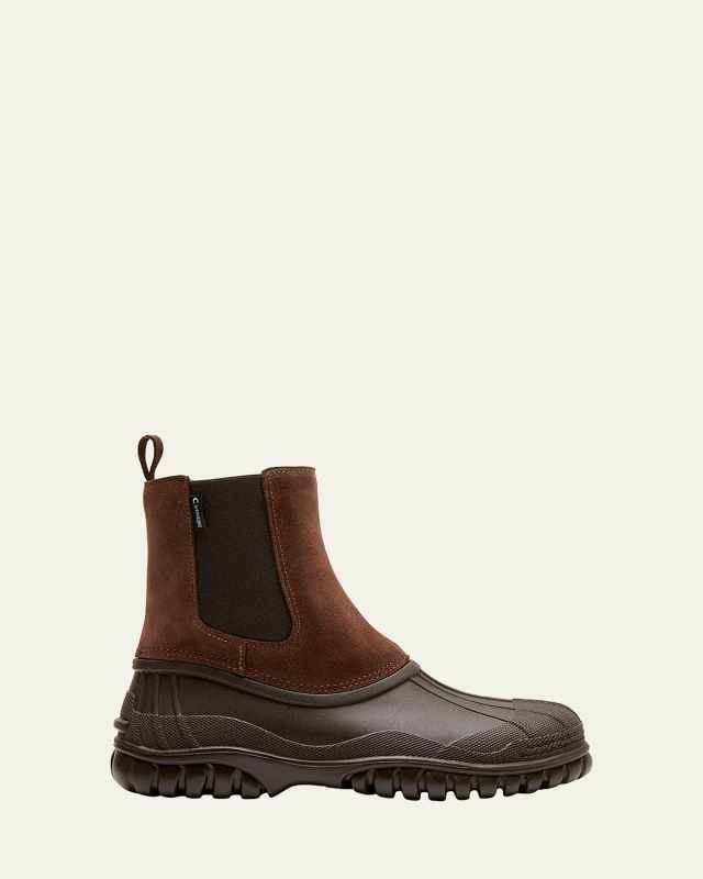 Powder Suede Rubber Sporty Chelsea Booties